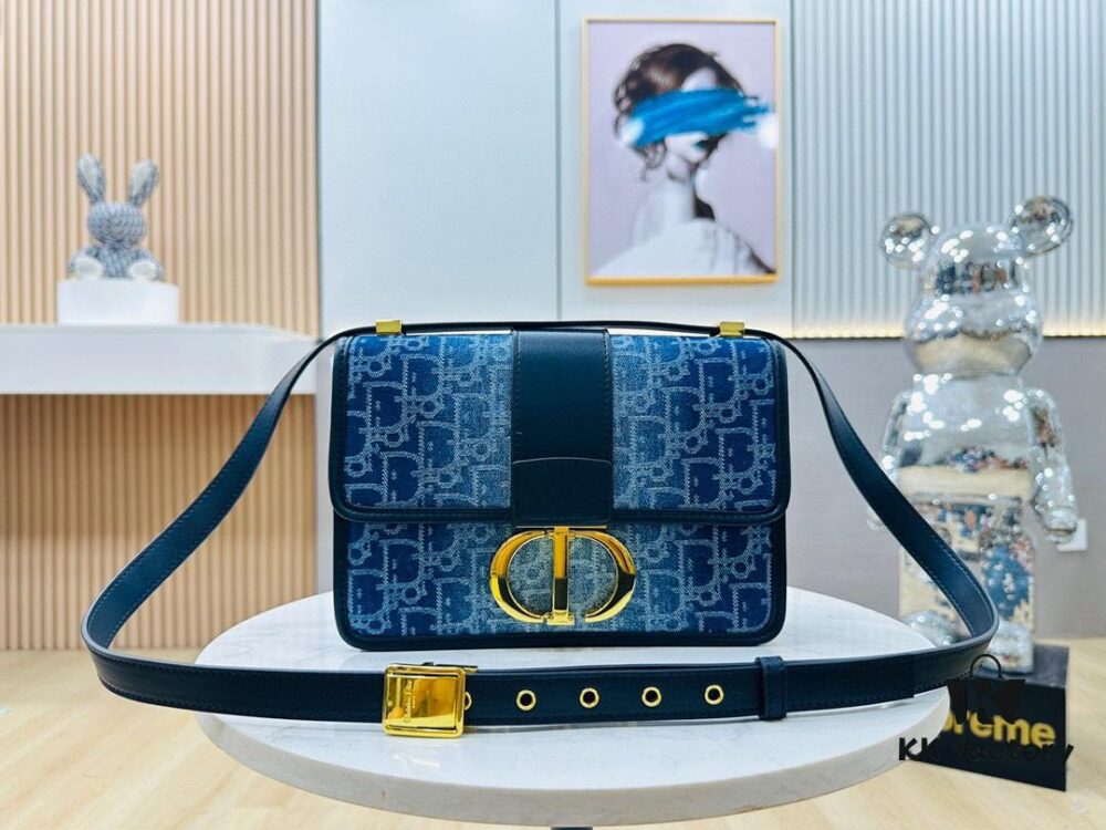 Dior 30 Montaigne Inspired Bag - Denim Blue