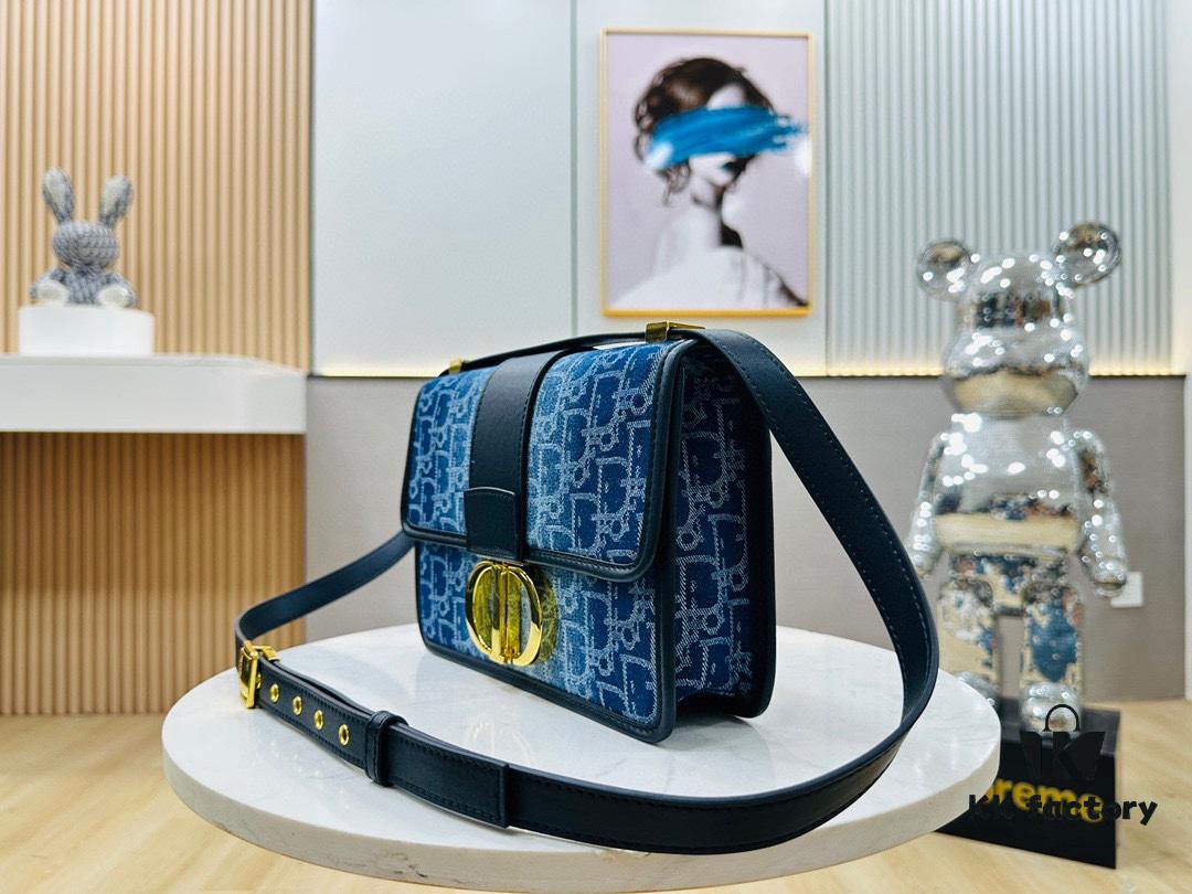 Dior 30 Montaigne Inspired Bag - Denim Blue