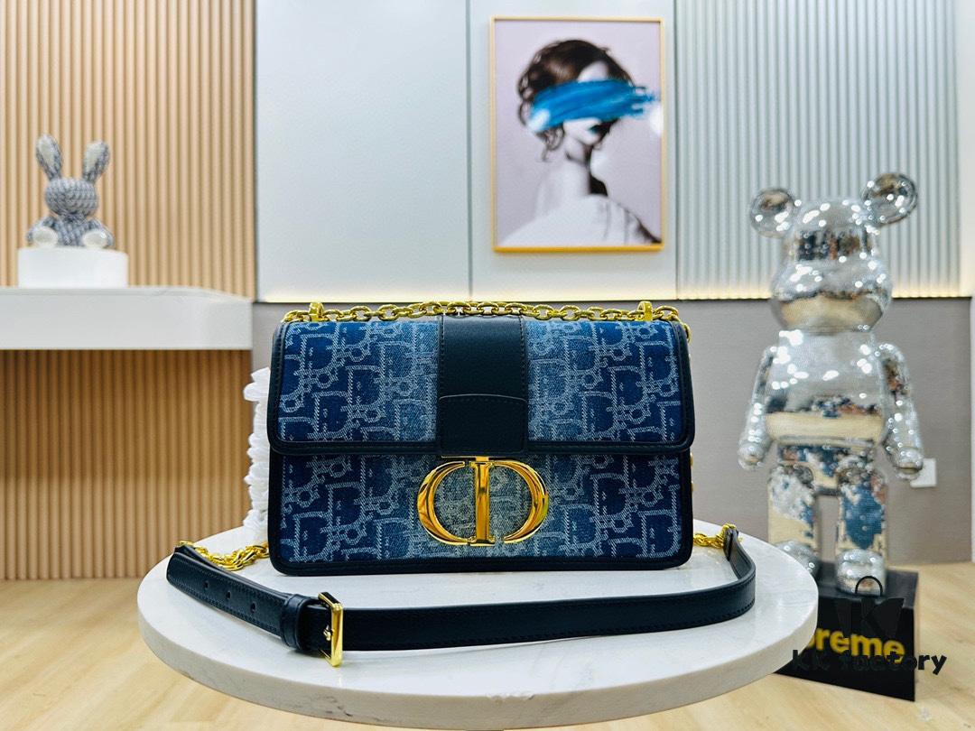 Dior 30 Montaigne Inspired Bag - Denim Blue
