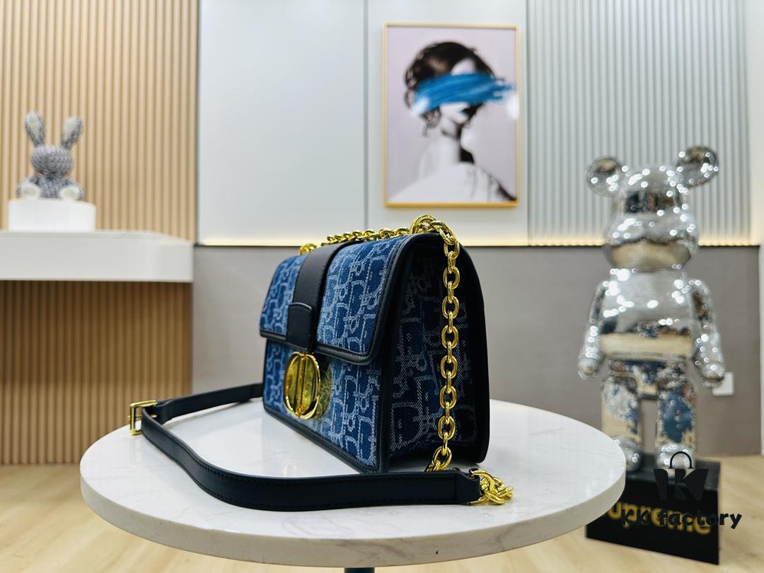 Dior 30 Montaigne Inspired Bag - Denim Blue