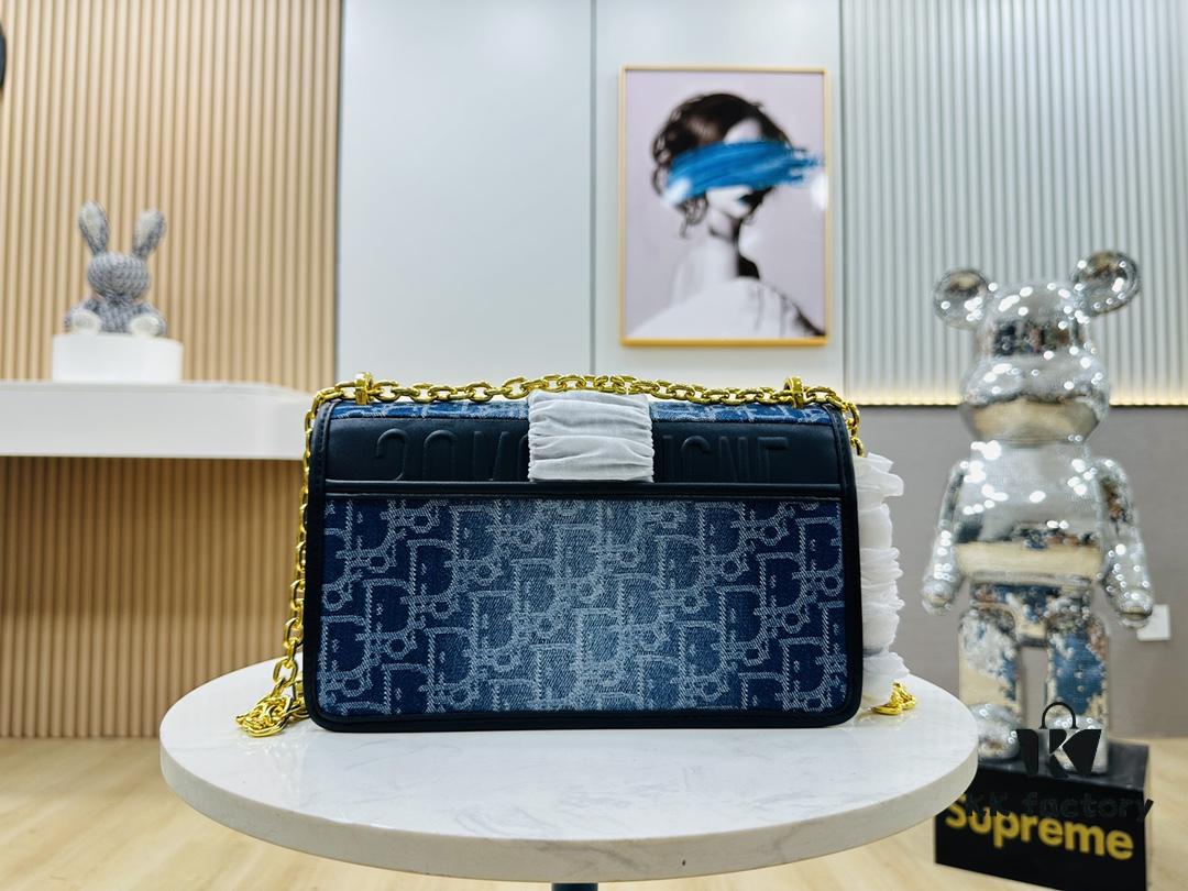 Dior 30 Montaigne Inspired Bag - Denim Blue