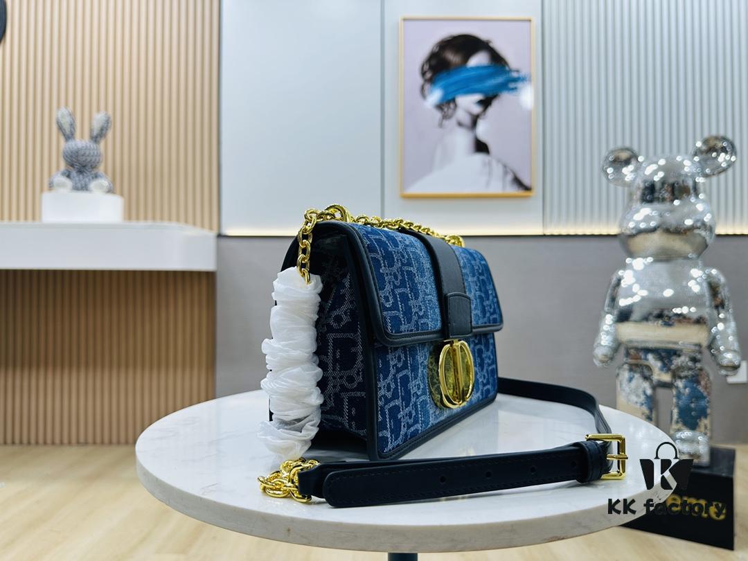 Dior 30 Montaigne Inspired Bag - Denim Blue
