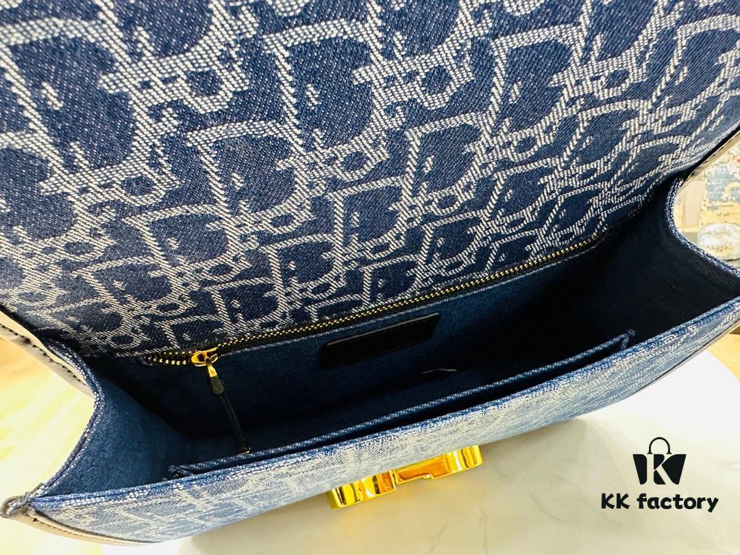 Dior 30 Montaigne Inspired Bag - Denim Blue