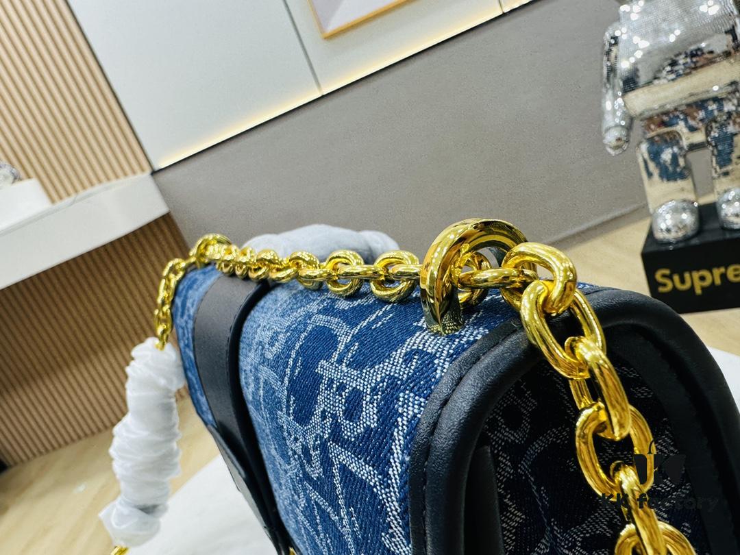 Dior 30 Montaigne Inspired Bag - Denim Blue