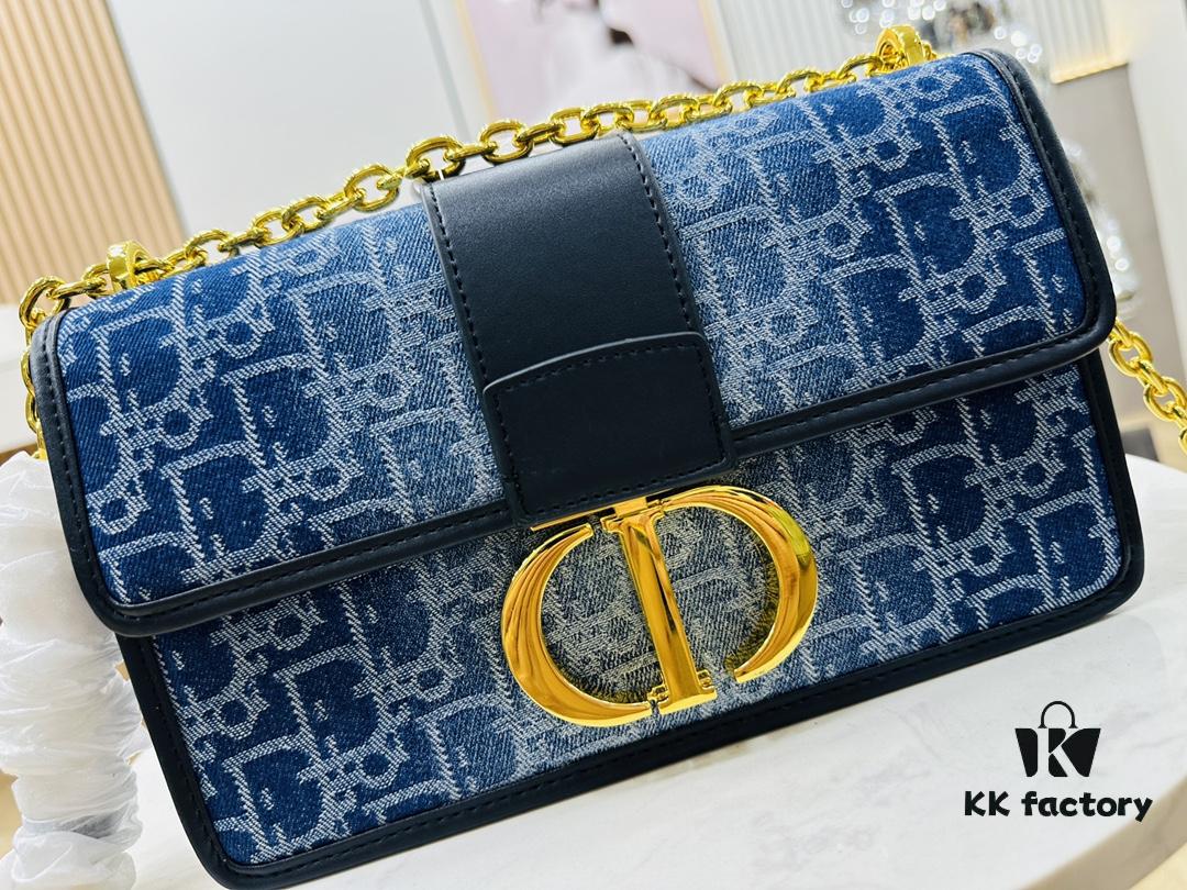 Dior 30 Montaigne Inspired Bag - Denim Blue