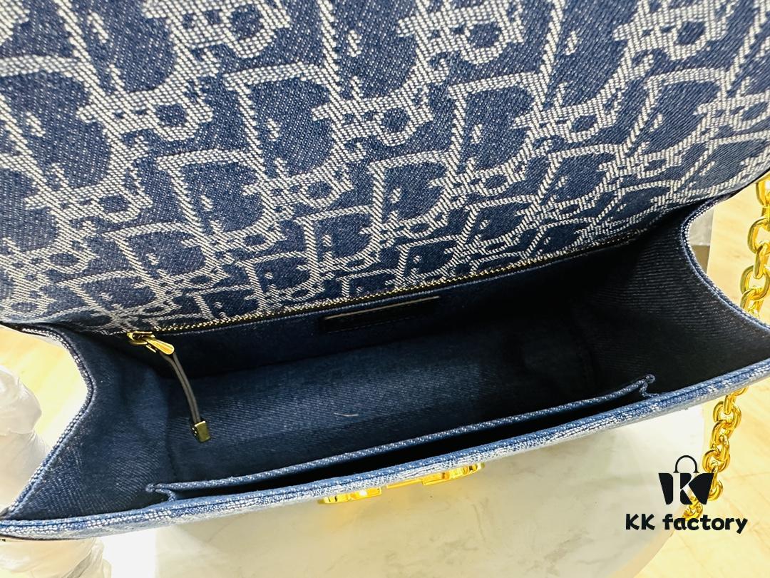 Dior 30 Montaigne Inspired Bag - Denim Blue