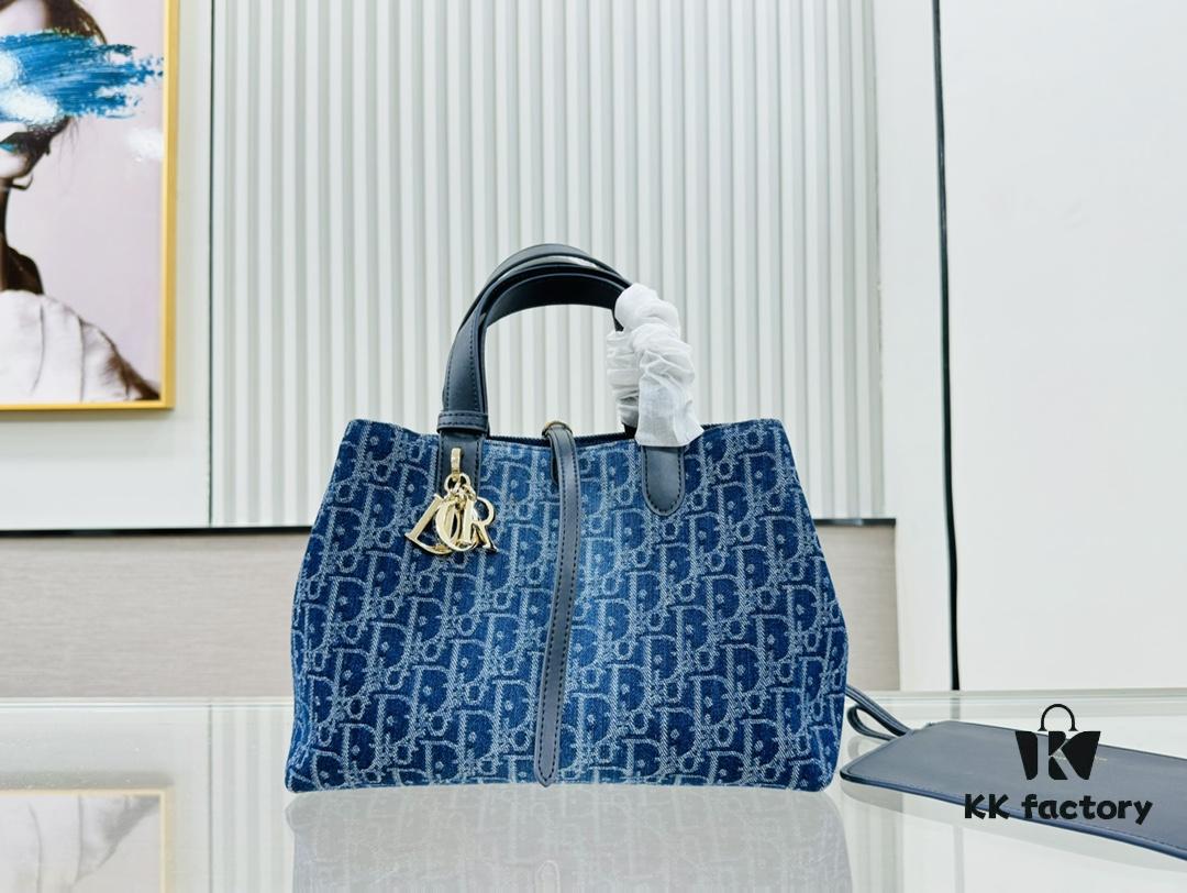 DIOR Toiletry Handbag, Medium Size, Denim Style