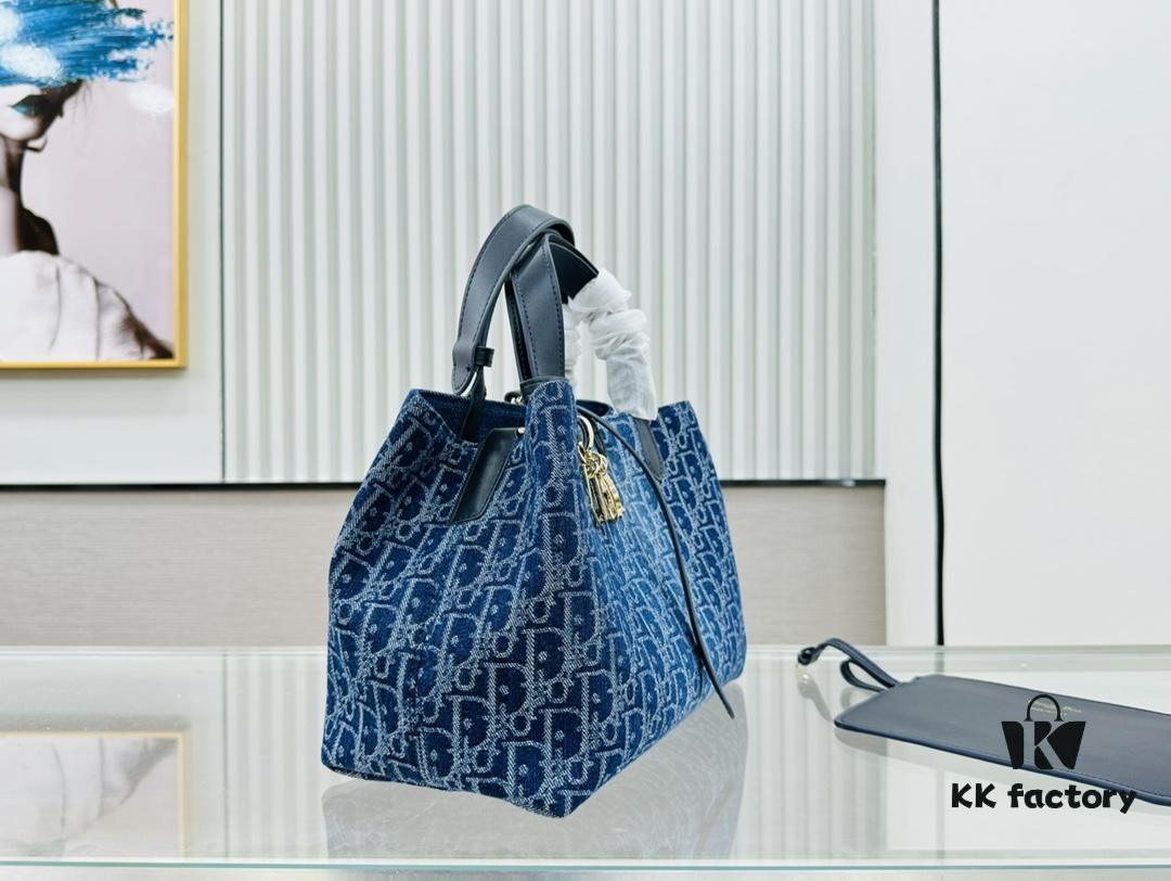 DIOR Toiletry Handbag, Medium Size, Denim Style