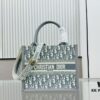 Gray D Leather Trim Small DIOR Book Tote 24 Early Spring New Arrival
