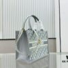 Gray D Leather Trim Small DIOR Book Tote 24 Early Spring New Arrival
