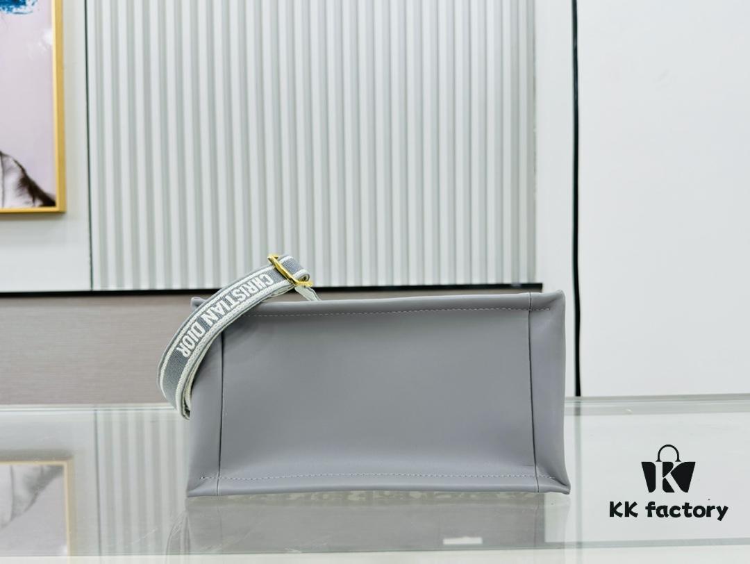 Gray D Leather Trim Small DIOR Book Tote 24 Early Spring New Arrival