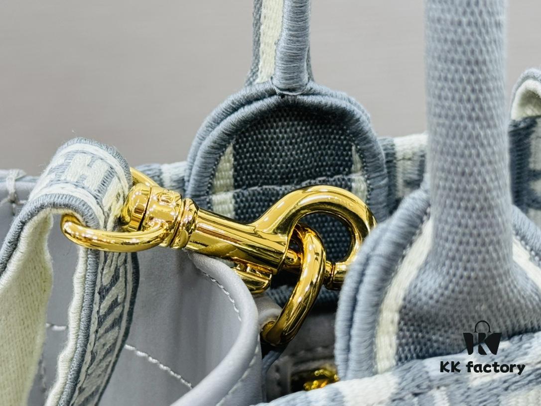 Gray D Leather Trim Small DIOR Book Tote 24 Early Spring New Arrival