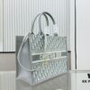 Gray Dior Book Tote II Medium Size with Leather Trim