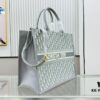 Gray D Leather Trim Large Tote Bag DIOR Book Tote24 Spring Collection