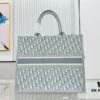Gray D Leather Trim Large Tote Bag DIOR Book Tote24 Spring Collection