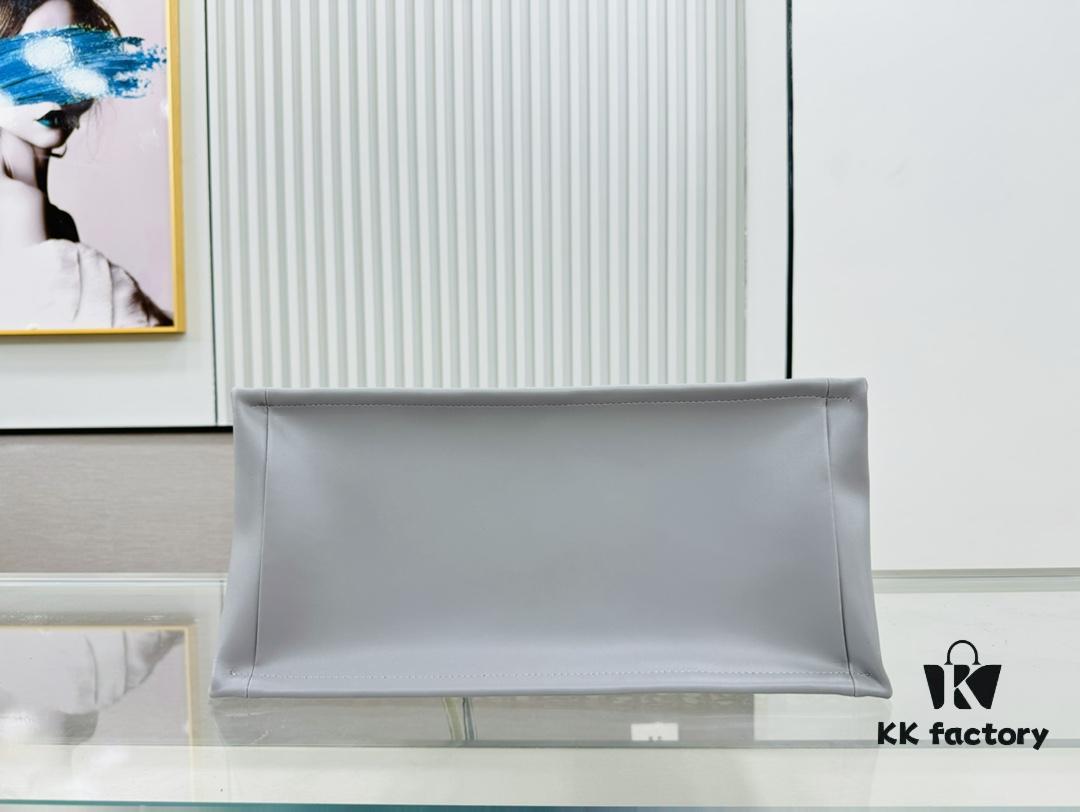 Gray D Leather Trim Large Tote Bag DIOR Book Tote24 Spring Collection