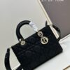Large 29cm Dior D-Dream Crossbody Bag in Black Textured Calfskin [Landscape]