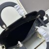 Large 29cm Dior Dior Caro Bag in Black Textured Calfskin with Cannage Stitching