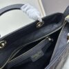 Large 29cm Dior Dior Caro Bag in Black Textured Calfskin with Cannage Stitching