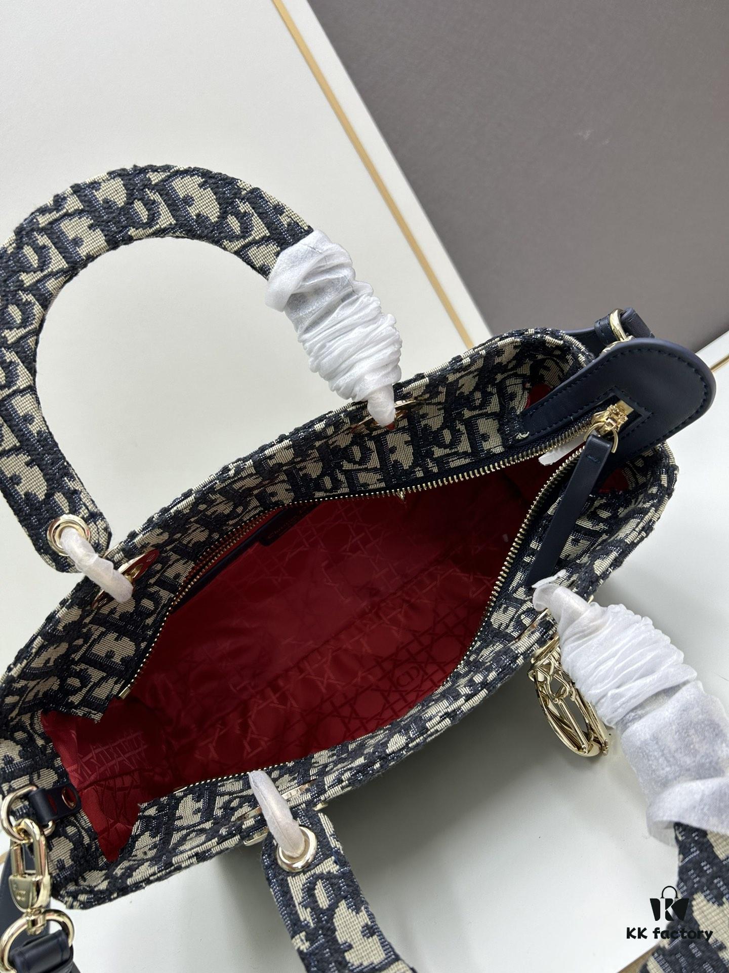 Large 29cm Dior Dior Caro Bag in Black Wrinkled Calfskin [Horizontal Style]