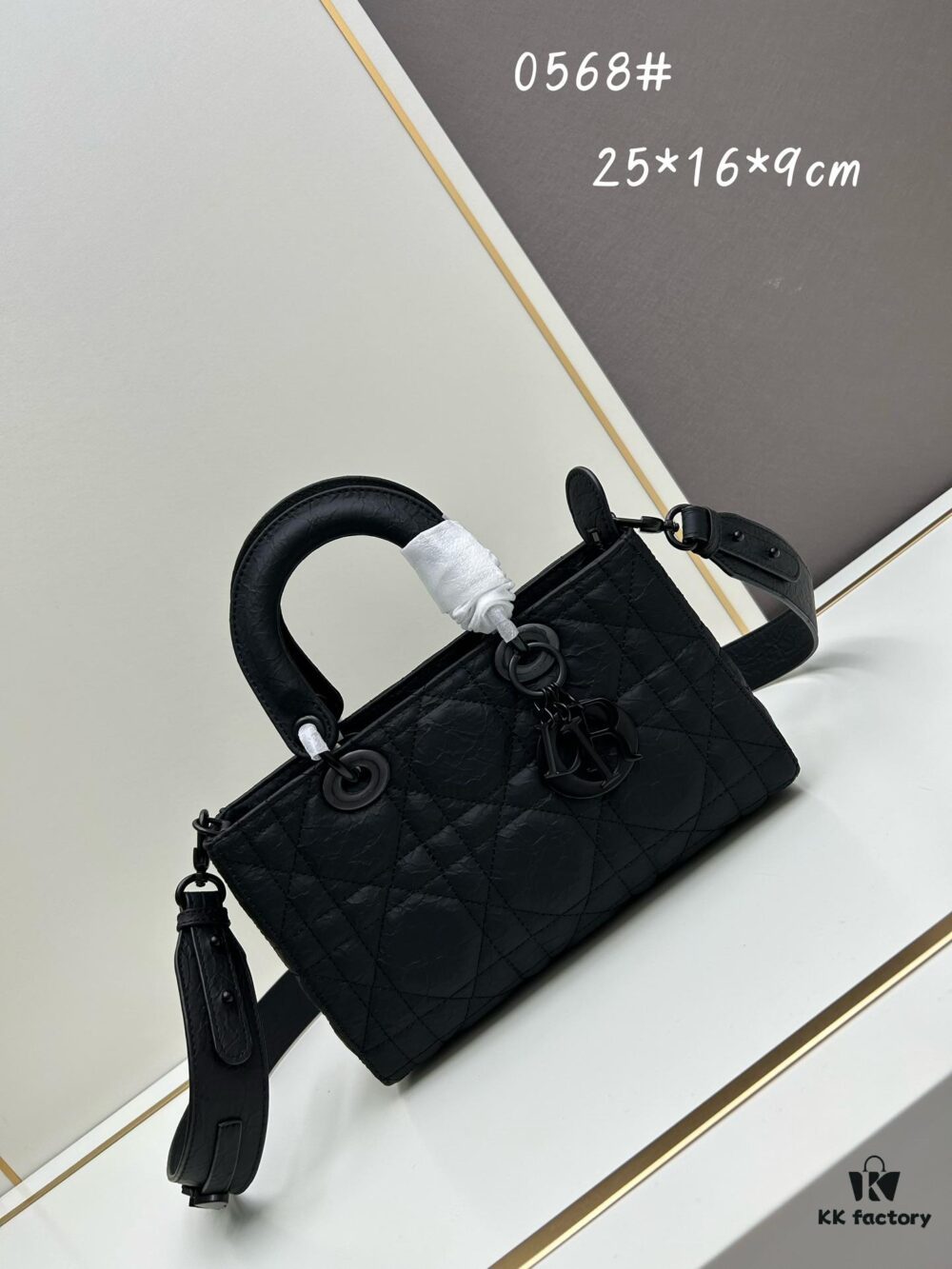 Dior Lady D-Lite Small Crossbody Bag in Black Quilted Calfskin
