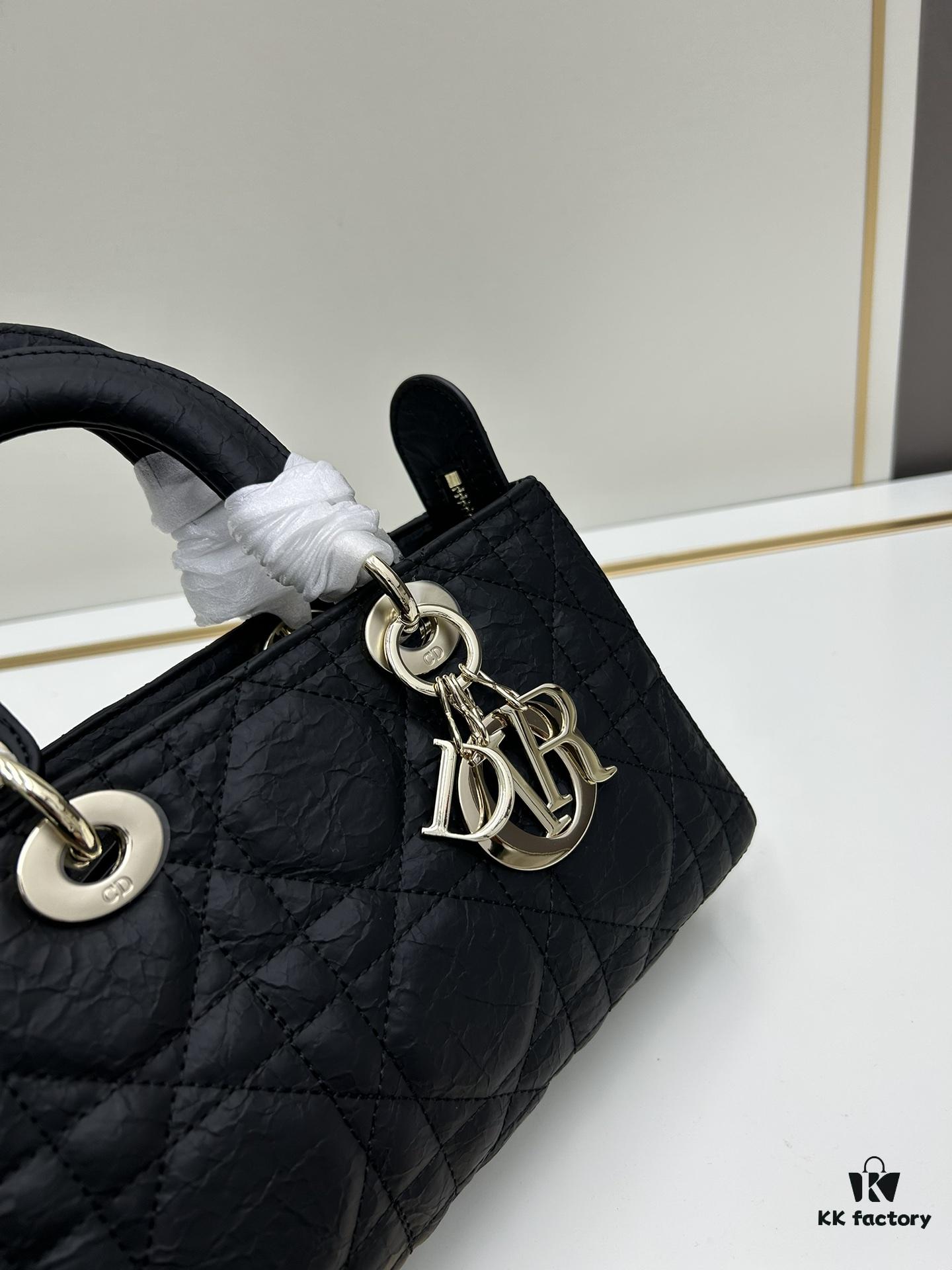Dior Lady D-Lite Small Crossbody Bag in Black Quilted Calfskin with Cannage Stitching