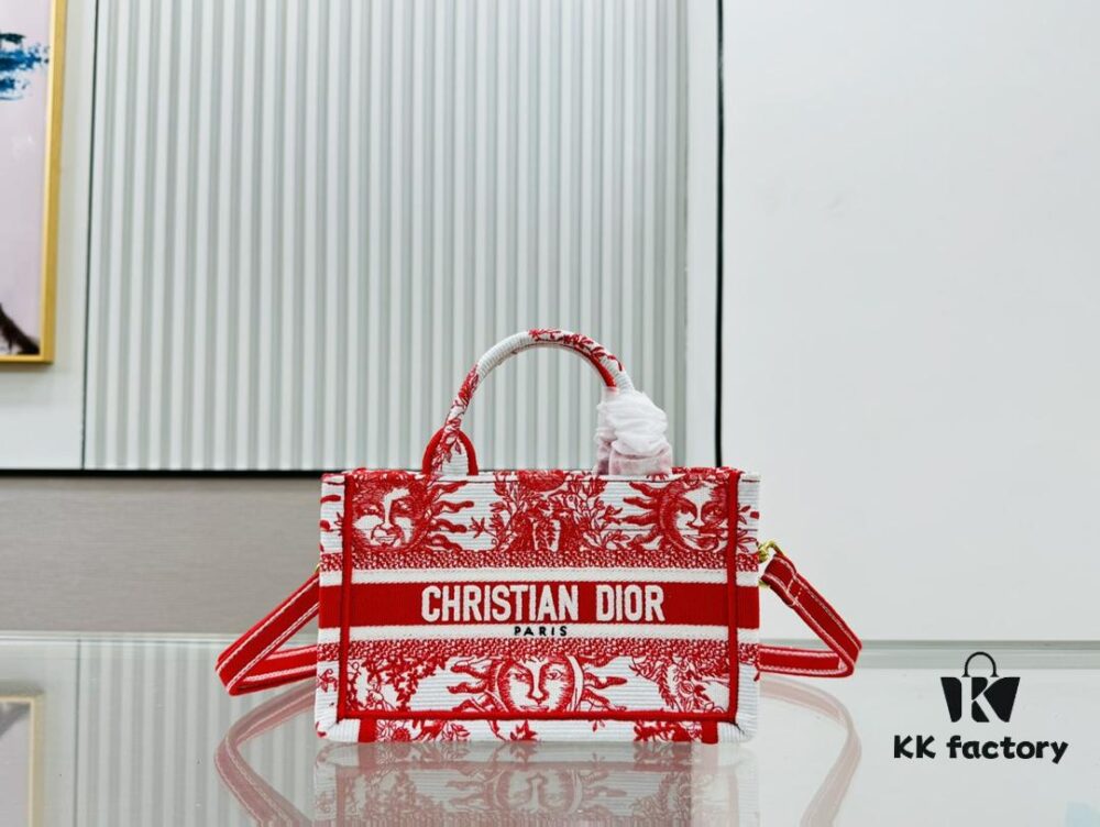 Red Sun Head, Super Mini with Shoulder Strap Dior Book Tote 24 Spring Collection New Arrival