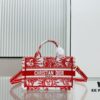 Dior Book Tote24 Mini with Adjustable Strap, Red Sun Head Design