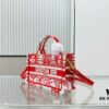 Dior Book Tote24 Mini with Adjustable Strap, Red Sun Head Design