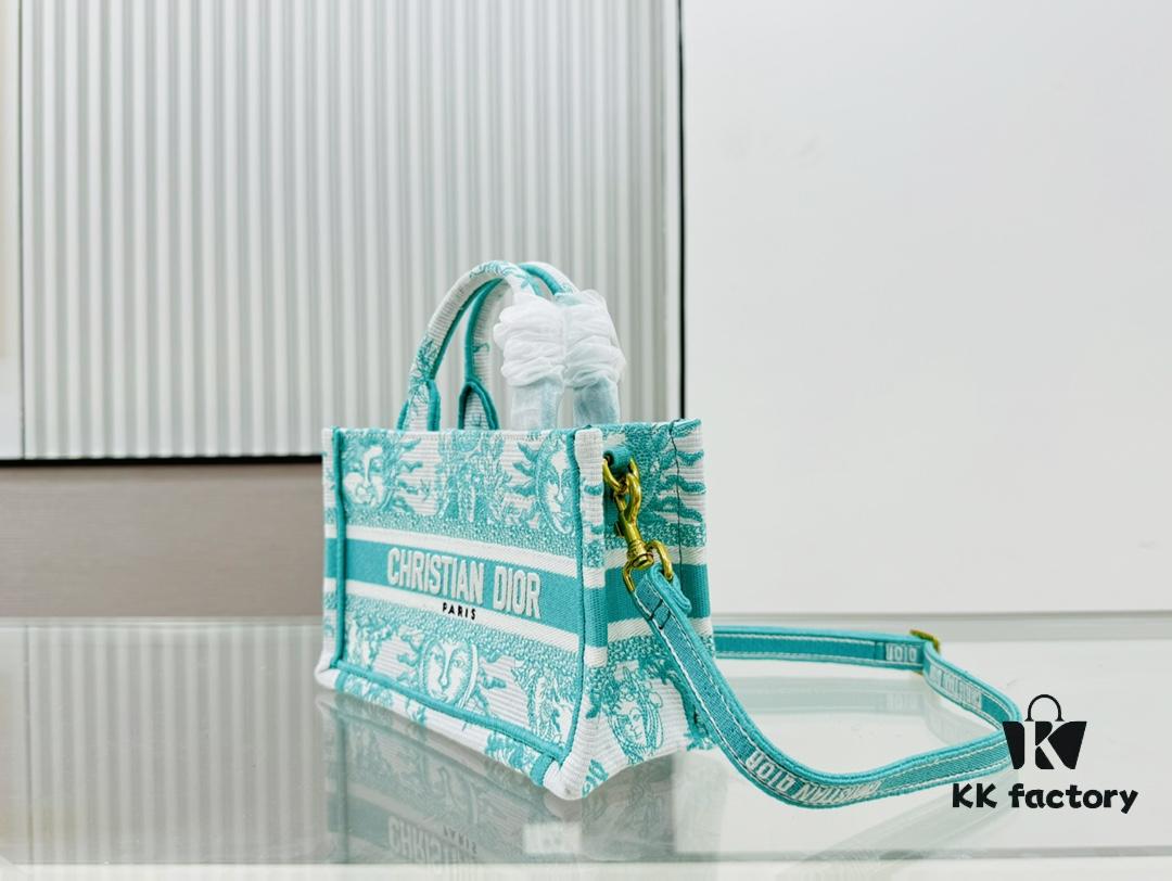 Dior Book Tote 24 Spring/Summer New Arrival Mini Green Sun Head with Shoulder Strap