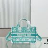 Dior Book Tote 24 Spring/Summer New Arrival Mini Green Sun Head with Shoulder Strap