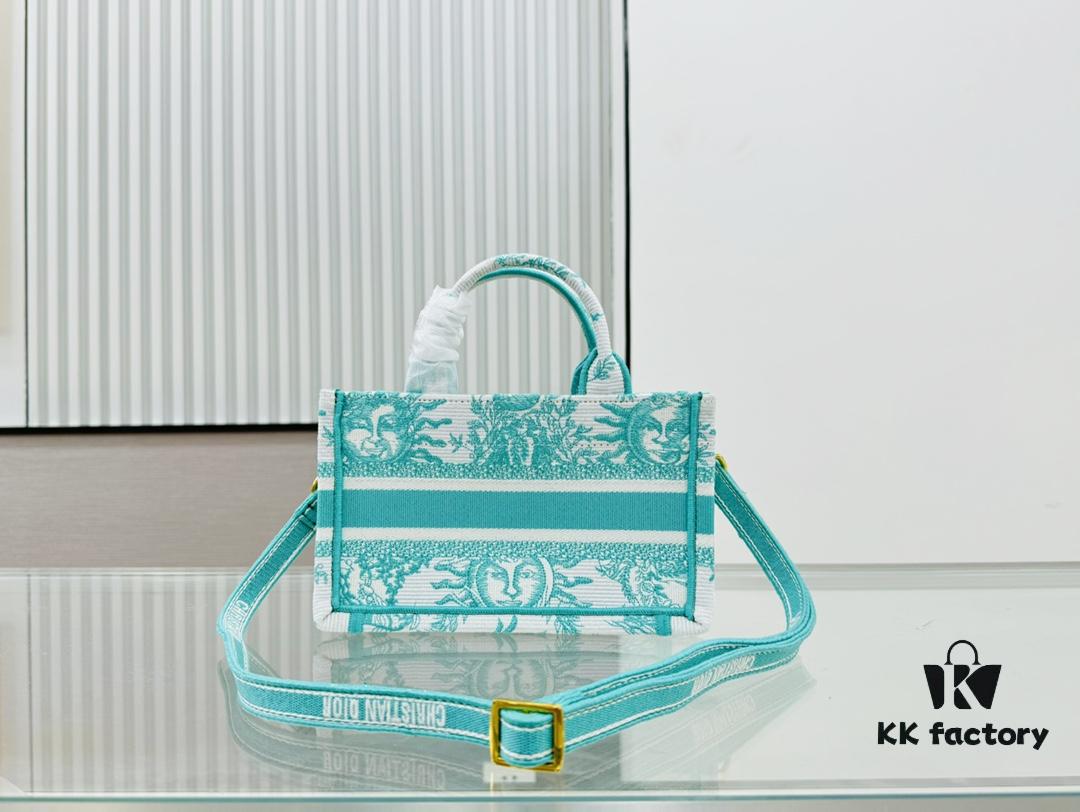 Dior Book Tote 24 Spring/Summer New Arrival Mini Green Sun Head with Shoulder Strap