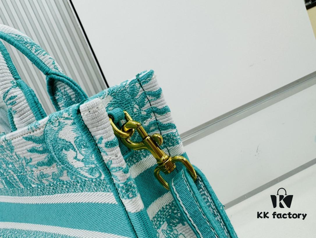 Dior Book Tote 24 Spring/Summer New Arrival Mini Green Sun Head with Shoulder Strap