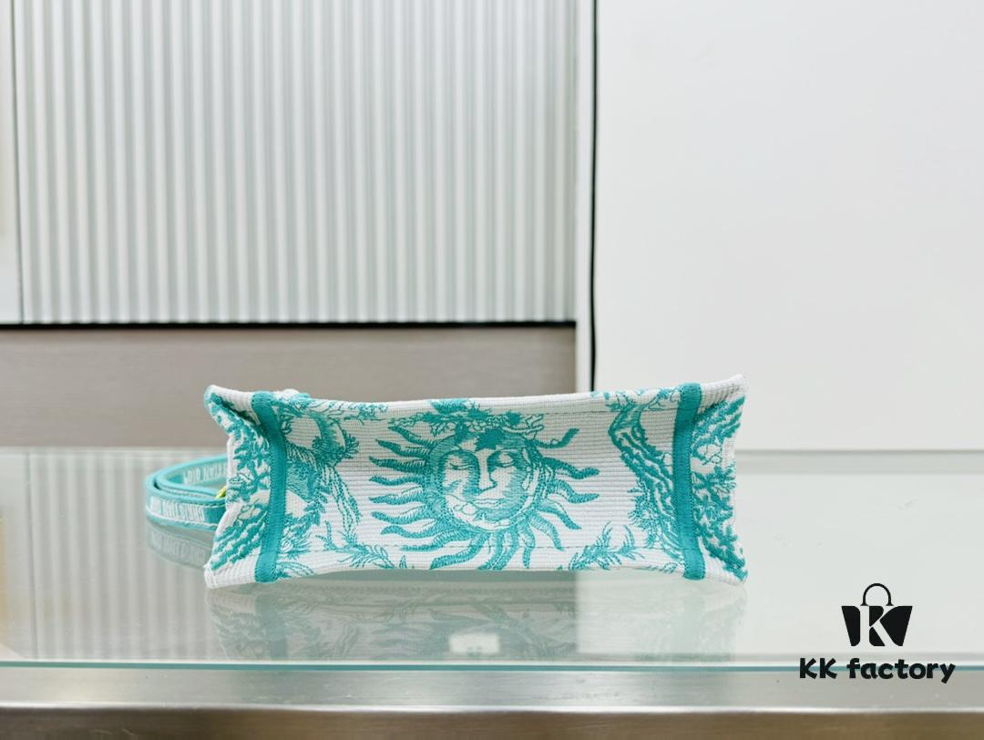 Dior Book Tote 24 Spring/Summer New Arrival Mini Green Sun Head with Shoulder Strap