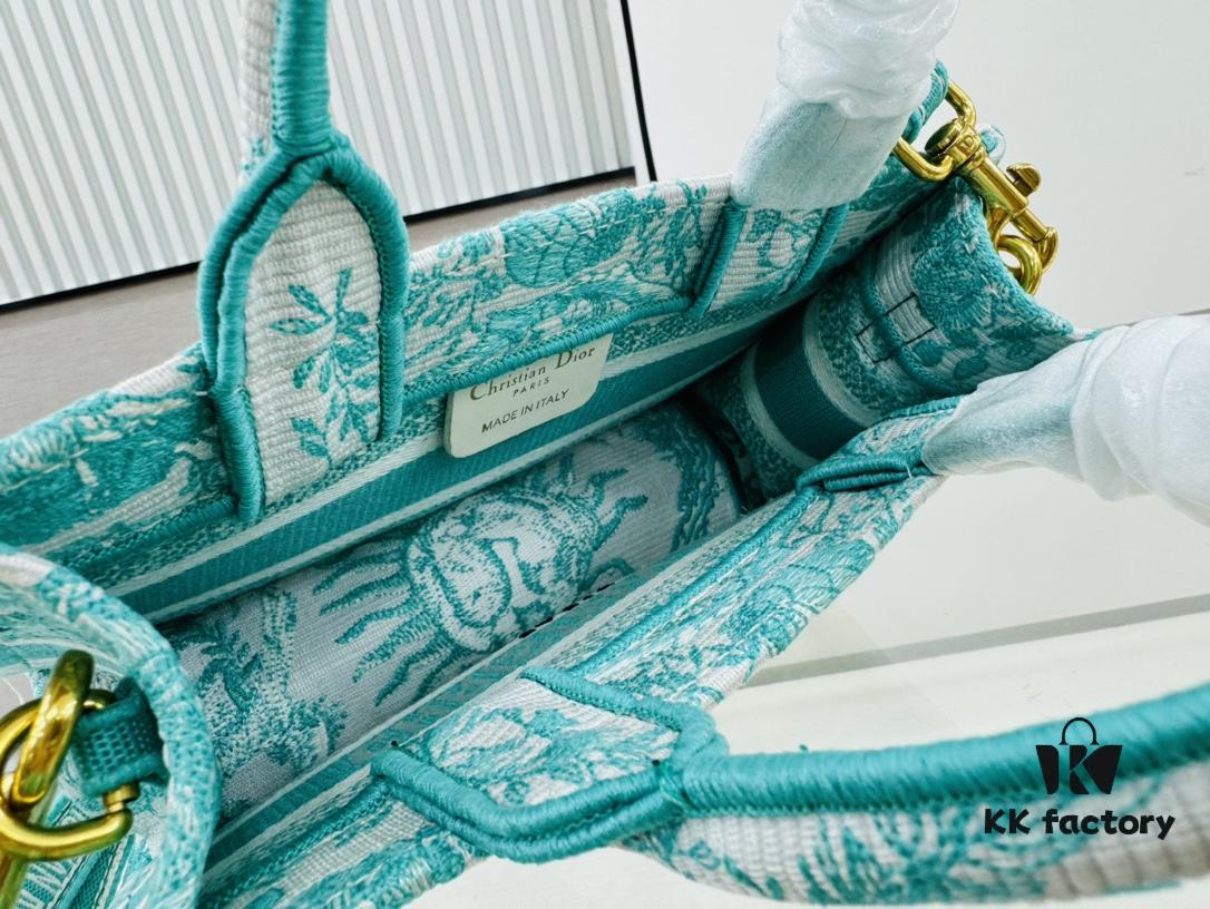 Dior Book Tote 24 Spring/Summer New Arrival Mini Green Sun Head with Shoulder Strap