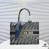 Dior Small Shopping Bag with Silk Scarf, Edged Design, New Arrival from Dior Counter, Limited Edition, Celebrity Style, Premium Quality Imported Fabric