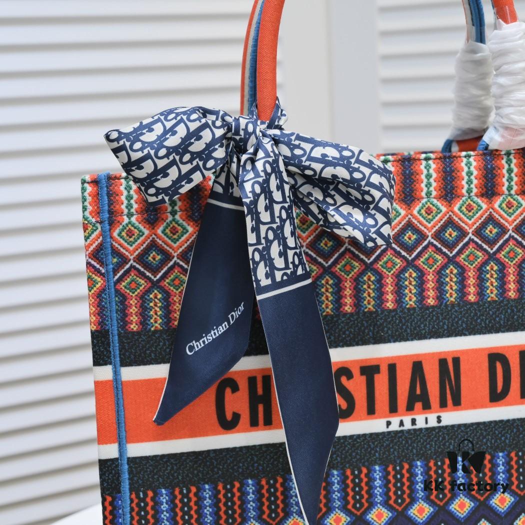 Dior Small Shopping Bag with Silk Scarf, Lockstitch, Counter New Arrival, Limited Edition, Celebrity Style