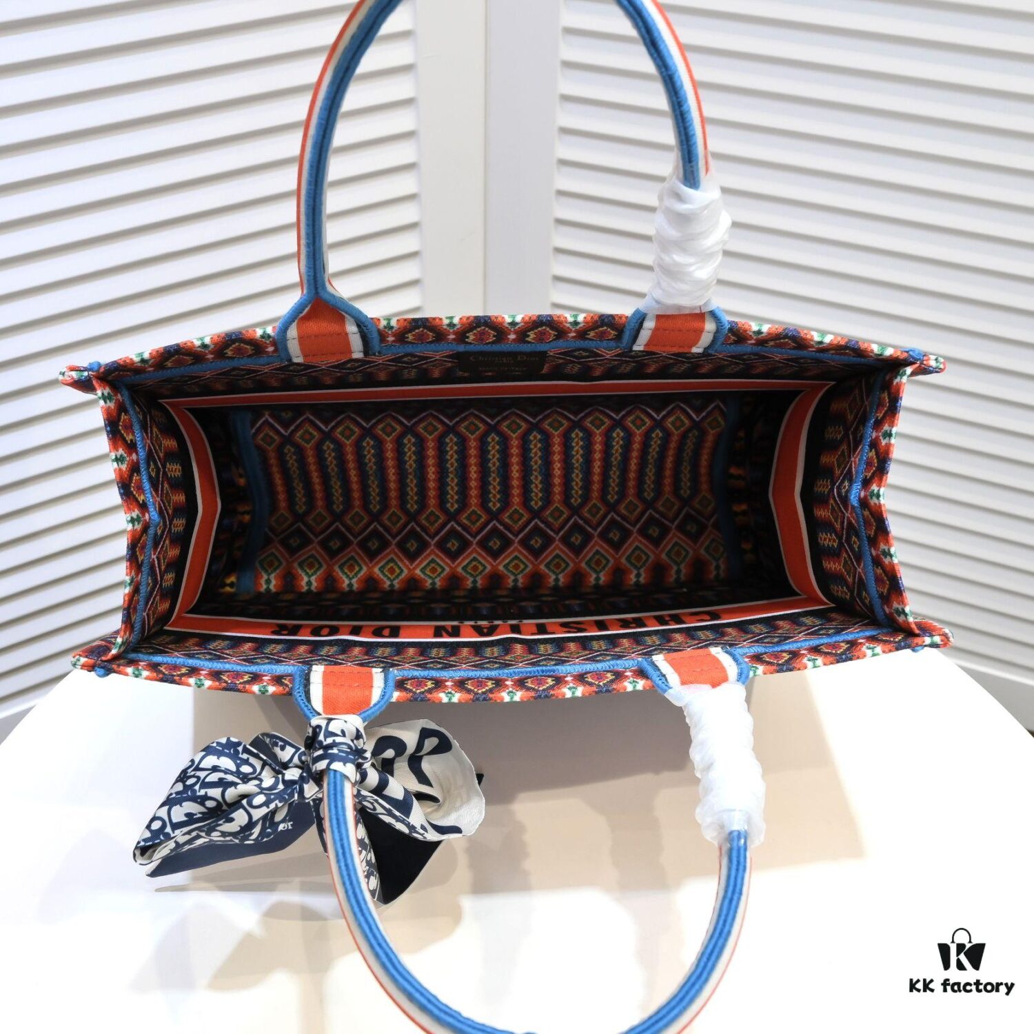 Dior Small Shopping Bag with Silk Scarf, Lockstitch, Counter New Arrival, Limited Edition, Celebrity Style