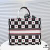 Large Size 🔥 Embroidered Edge Dior Shopping Tote Bag! Counter Version! Limited Edition, Celebrity Style, Imported Fabric, High-End Quality, Fits Counter Inspection, Extra Large Capacity, Perfect for Outings