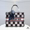 Dior Small Shopping Bag with Silk Scarf, Hemmed, New Arrival from Dior Counter, Limited Edition, Celebrity Style, High-End Quality, Imported Fabric