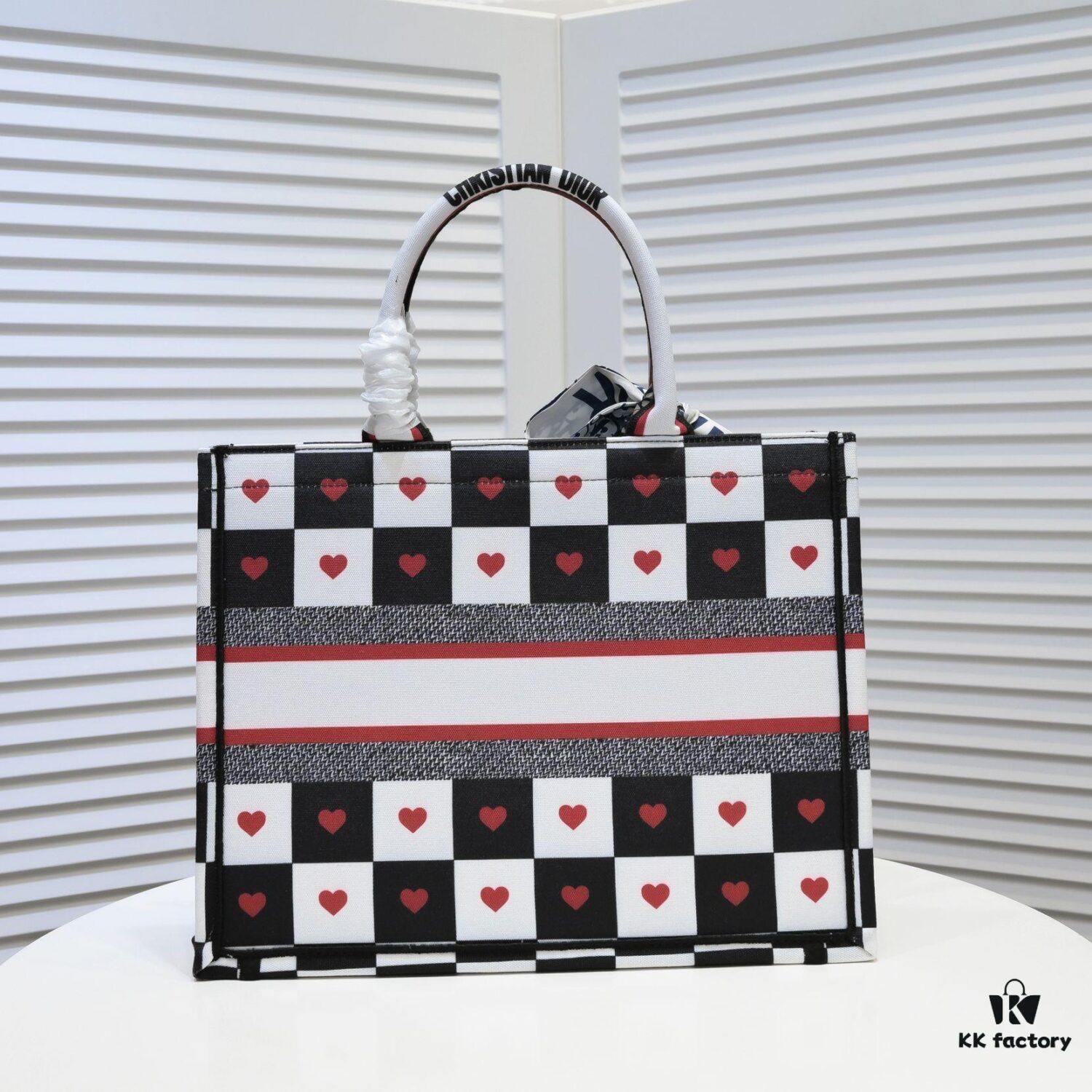 Dior Small Shopping Bag with Silk Scarf, Hemmed, New Arrival from Dior Counter, Limited Edition, Celebrity Style, High-End Quality, Imported Fabric