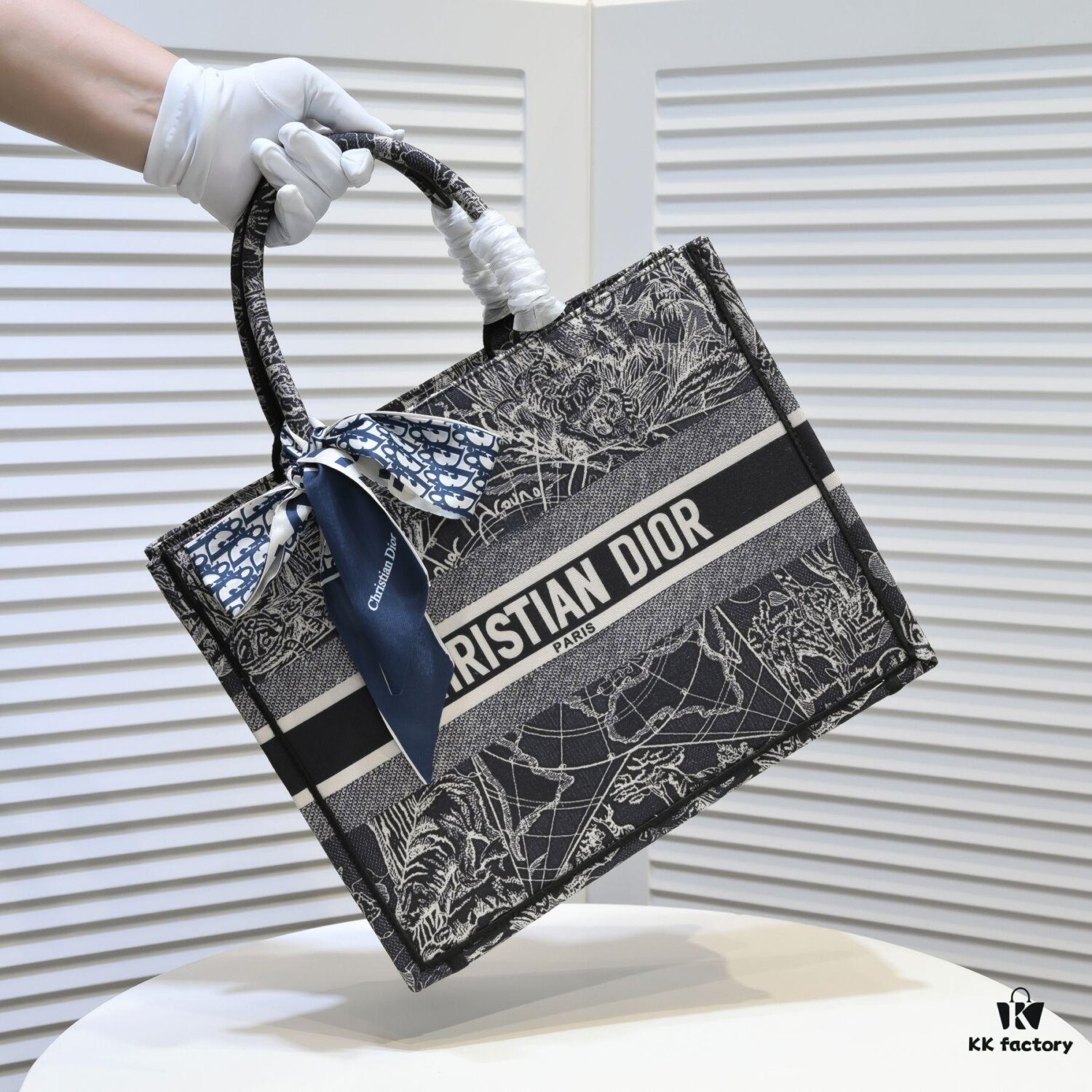 Dior Small Shopping Bag with Silk Scarf, Edged Design - New Arrival from Dior Counter, Limited Edition, Celebrity Style