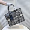 Dior Small Shopping Bag with Silk Scarf, Bound Edges, Model No. 8034, 36*27*16cm, Imported Fabric, Limited Edition, Celebrity Style