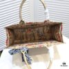 Dior Small Shopping Bag with Silk Scarf, Lockstitch, Counter New Arrival, Limited Edition, Celebrity Style, Imported Fabric, High-End Quality