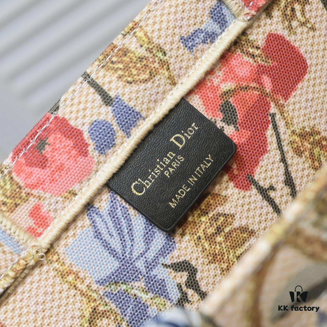 Dior Small Shopping Bag with Silk Scarf, Lockstitch, Counter New Arrival, Limited Edition, Celebrity Style, Imported Fabric, High-End Quality