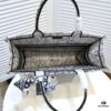 Large DIOR Dior Shopping Bag with Silk Scarf, Embroidered Edging, Limited Edition, Celebrity Style, High-End Quality