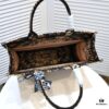 Large Dior Shopping Tote with Silk Scarf, Embroidered Edging, Limited Edition, Celebrity Style, High-End Quality, Imported Fabric