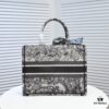 Dior Small Shopping Bag with Silk Scarf, Hemmed, Limited Edition, Celebrity Style, Imported Fabric, High-End Quality