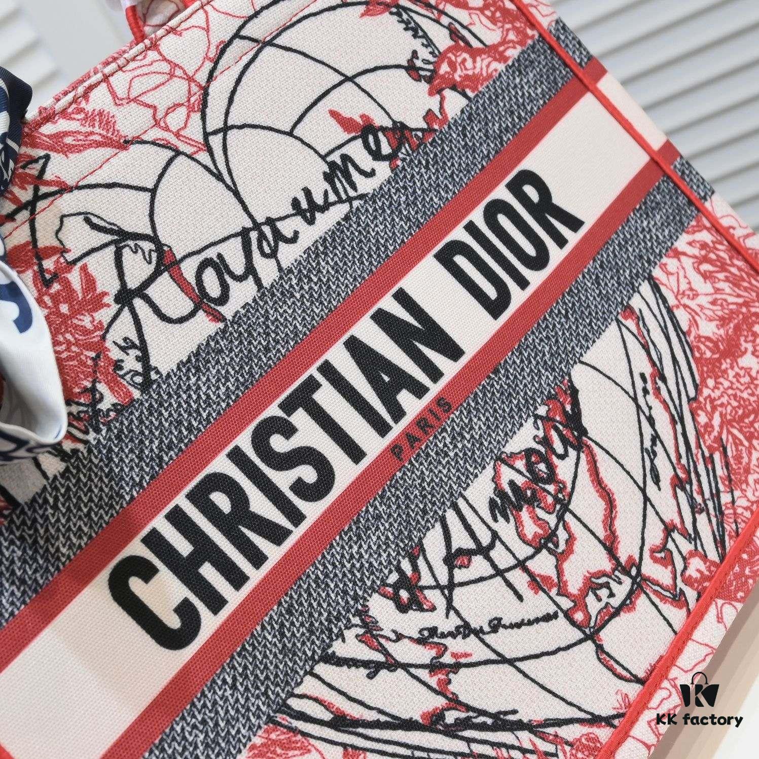 Dior Small Shopping Bag with Silk Scarf, Hemmed, New Arrival from Dior Counter, Limited Edition, Celebrity Style