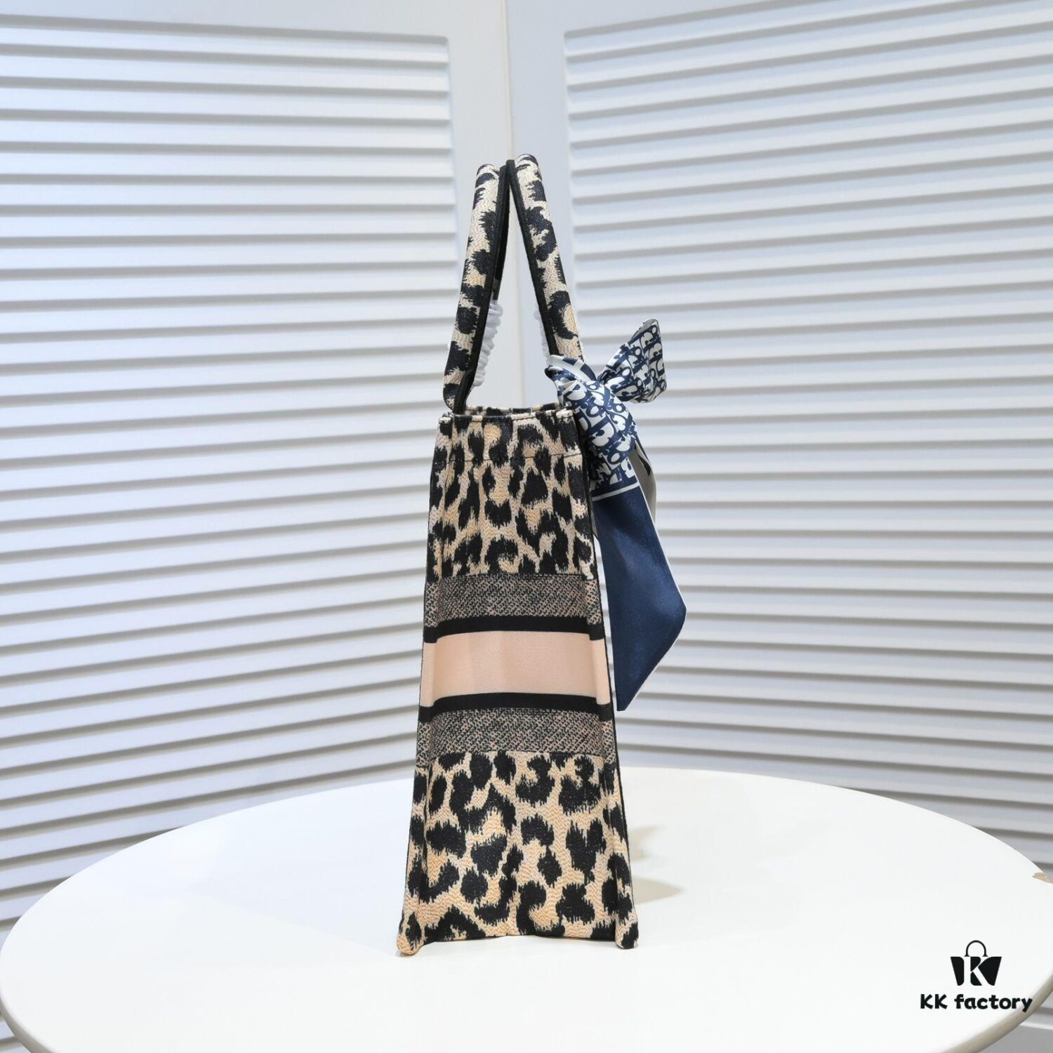 Dior Small Shopping Bag with Silk Scarf, Bound Edges, New Arrival from Dior Counter, Limited Edition, Celebrity Style